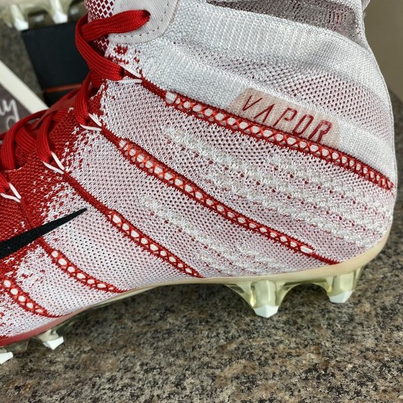 Nike Vapor Untouchable 3 Elite Football Cleats White Gym Red SZ 12.5 AO3006-160‎ - Picture 3 of 9